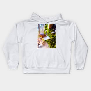 whimsical snail and mushroom photo Kids Hoodie